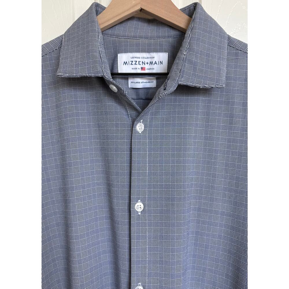 Mizzen + Main Men’s Leeward Standard‎ Fit Plaid Button Up LS Shirt Size 2XL XXL